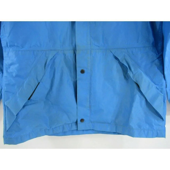 REI Co-op Rain Shell Blue Mens Vintage Raincoat Zip-up w Hood Nylon Small Jacket - Picture 2 of 12